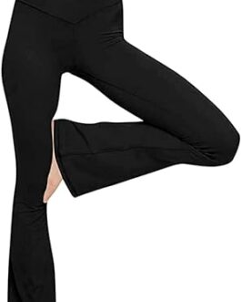 TOPYOGAS Women’s Casual Bootleg Yoga Pants V Crossover High Waisted Flare Workout Pants Leggings