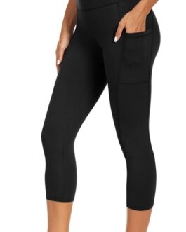 GAYHAY High Waisted Capri Leggings for Women – Soft Slim Yoga Pants with Pockets for Running Cycling Workout