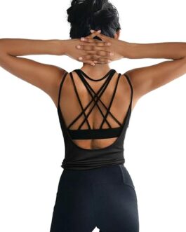 OYANUS Womens Summer Workout Tops Sexy Backless Yoga Shirts Open Back Activewear Running Sports Gym Quick Dry Tank Tops
