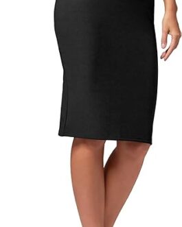 Premium Pencil Skirt for Women with Back-Slit – High Waist Bodycon Midi Skirts for Women – Business Wear to Work