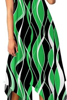 DinyIn Women’s Plus Size Loose Short Sleeve Back V-Neck Stripe Summer Maxi Dresses Sundress African Dress with Pockets