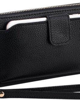 Women Wristlet Wallet with Cell Phone Holder Zip Around Handbag ?