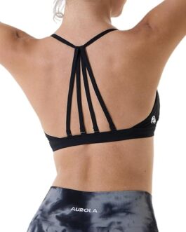 AUROLA Mercury Workout Sports Bras Women Athletic Removable Padded Backless Strapy Minimal Crop Top