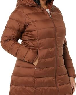 Amazon Essentials Women’s Lightweight Water-Resistant Hooded Puffer Coat (Available in Plus Size)
