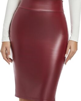 Faux Leather Skirts for Women High Waisted Pencil Skirts in Multiple Colors Stylish & Versatile
