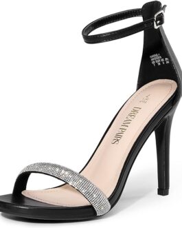 vodvob Women’s Chunky High Heel Sandals Open Toe Buckle Ankle Strap Dress Shoes Party Wedding Pump Heel Sandals