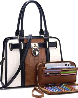 Handbags Sets For Women Shoulder Bags Top Handle Work Satchel Tote Purses Set With Matching Wallet 2pcs