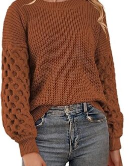 Womens Sweaters Fall Fashion 2023 Sweatshirt for Women Tops Crewneck Long Sleeve Shirts Casual Tunic Trendy