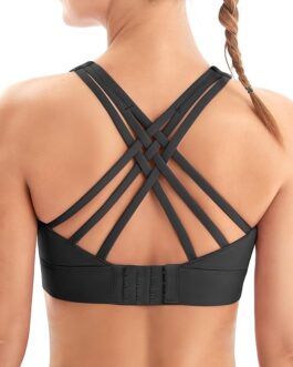 IUGA High Impact Sports Bras for Women High Support Large Bust Womens Sports Bras Strappy Padded Sports Bra