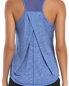 Aeuui Womens Workout Tops for Women Racerback Tank Tops Mesh Yoga Shirts Athletic Running Tank Tops Sleeveless Gym Clothes