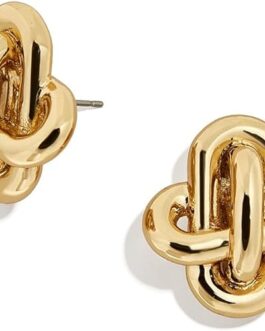 Obidos 14K Gold Plated Love Knot Stud Earrings | Gold Earrings for Women (Gold)