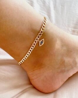 Gold Ankle Bracelets for Women, 14K Gold Plated Handmade Dainty Layered Heart Anklet for Women Waterproof Bead Rhinestone Satellite Cuban Chain Ankle Set for Women Girls Summer Beach Jewelry Gifts
