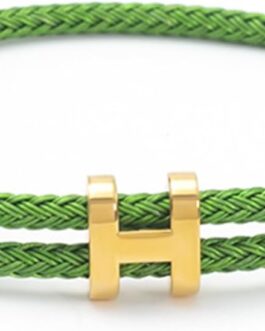 Adjustable Wire Bracelet- Letter Shaped Buckle Design Titanium Steel Waterproof Bracelets Rope, Handmade Braided Bracelets