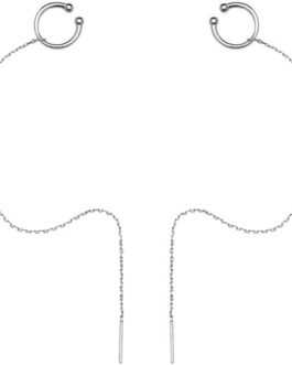 SLUYNZ 925 Sterling Silver Cuff Chain Earrings Wrap Tassel Earrings for Women Crawler Earrings