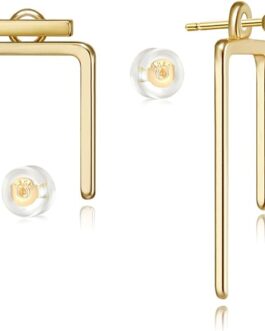 LOYATA Spike Earrings Gold Huggie Hoop Diamond Cubic Zirconia 14K Gold Plated Dainty Small Simple Hypoallergenic Geometric Jewelry Gift for Women