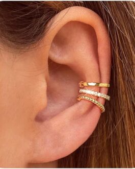 Ear Cuffs for Women Non Piercing 14k Gold Cartilage Earring Silver Cubic Zirconia Sparkling Earrings Clip On Earrings for Women Hypoallergenic Hoop Earrings Fake Piercings for Women Teens Girls Gifts
