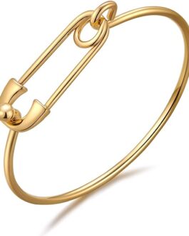 Gold Silver Link Bangle Bracelet for Women Simple Thin Cuff Bangle Bracelet Minimalist Jewelry