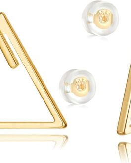 LOYATA Spike Earrings Gold Huggie Hoop Diamond Cubic Zirconia 14K Gold Plated Dainty Small Simple Hypoallergenic Geometric Jewelry Gift for Women