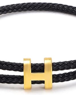 Bracelets for Women Girls Adjustable Charm Bracelet, 18k Gold-plated Buckle Design Titanium Steel Wire Rope Women’s Gift Jewelry