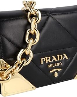 Prada Women’s 1BD333 Black Leather Shoulder Bag