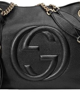 Gucci Soho Large Leather Chain Shoulder Handbag Black BHFO 5480